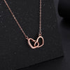 Fashion S925 Silver Lettering Double Heart Necklace