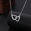 Fashion S925 Silver Lettering Double Heart Necklace